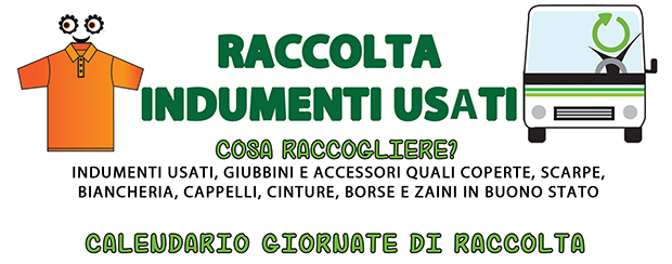 ARO BR1. Calendario di raccolta indumenti e accessori.